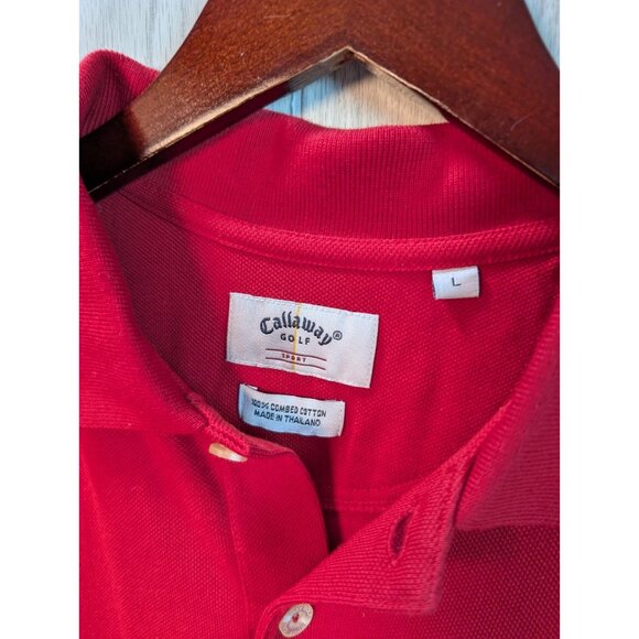Callaway Polo Shirt Mens Large Red Performance Golf Sport Embroidered New - Picture 4 of 8